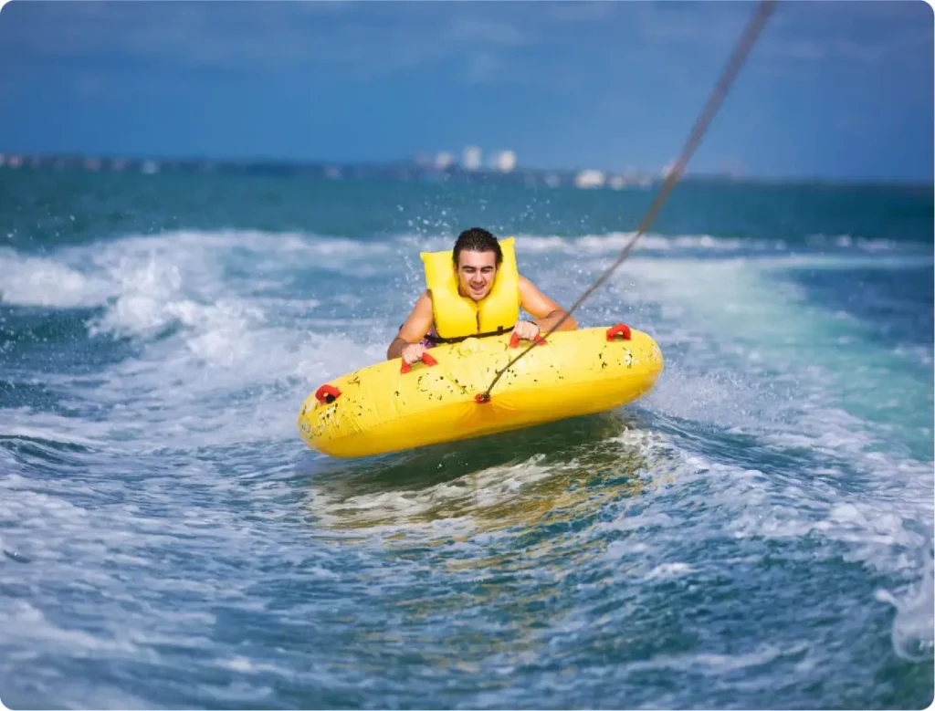 exciting tubing adventure on the sea