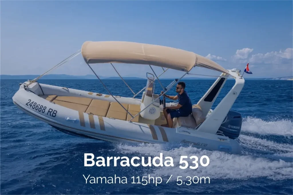 Rent a Barracuda 530, Yamaha 115hp, 5,30m, on Rab
